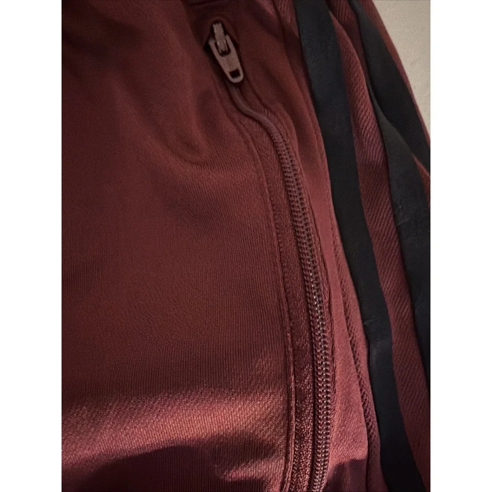 Adidas x Parley Men's Athletic Shorts Burgundy Zipper Pockets Maroon